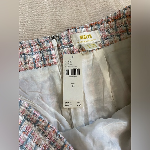 Anthropologie Maeve Tweed Midi Skirt  NWT - Picture 9 of 13